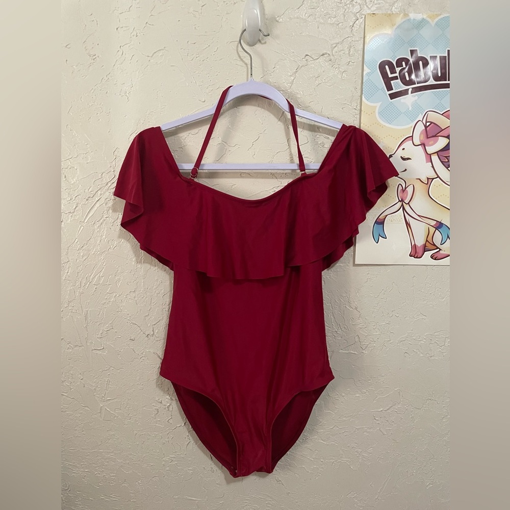 Red Classic One Piece Swimsuit